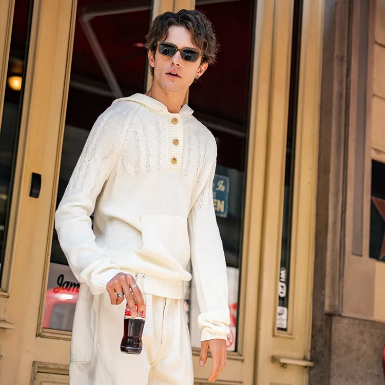 Mr.Bu Sweater Men's Ivory White-4