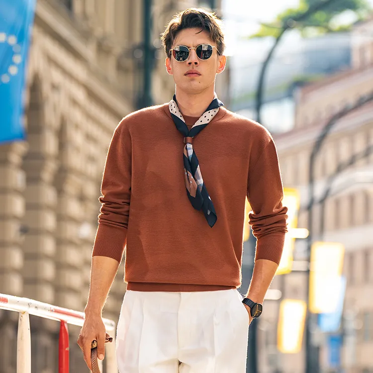 Mr.Bu Sweater Men's Saddle Brown-3