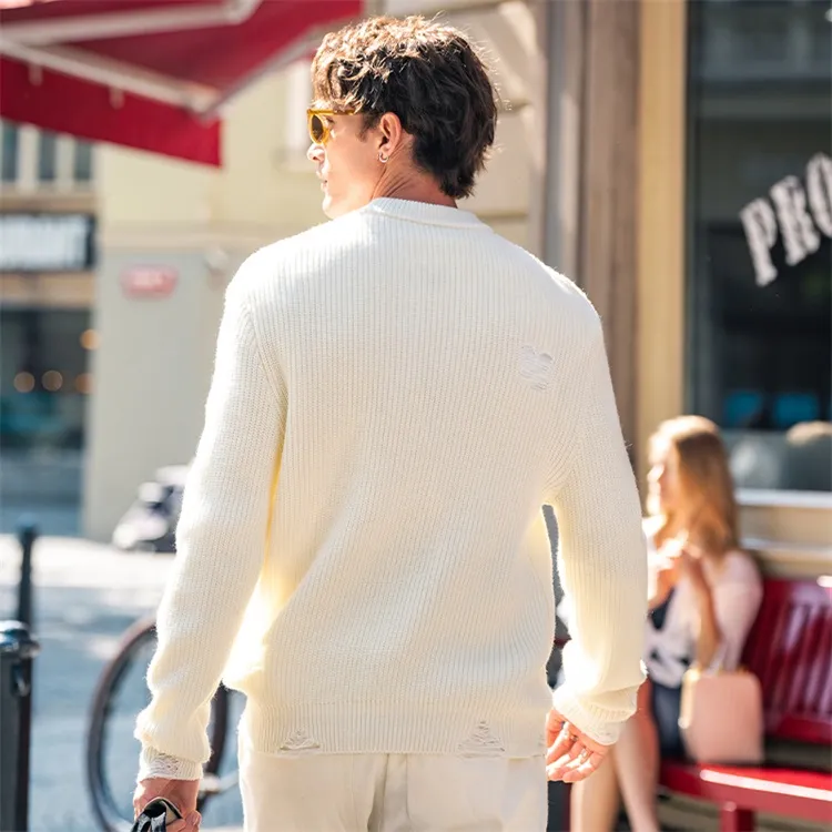 Mr.Bu Sweater Men's Ivory White-6