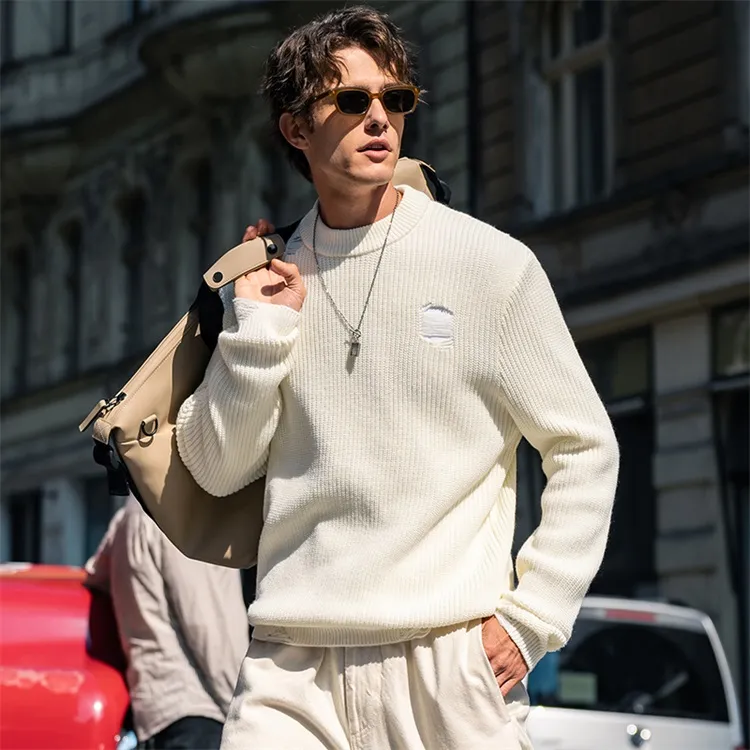 Mr.Bu Sweater Men's Ivory White-2