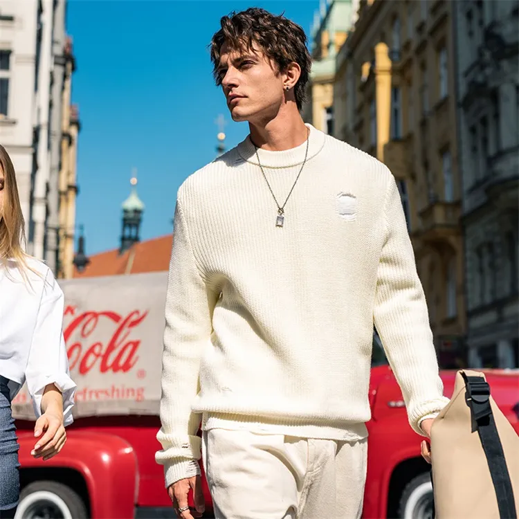 Mr.Bu Sweater Men's Ivory White-3