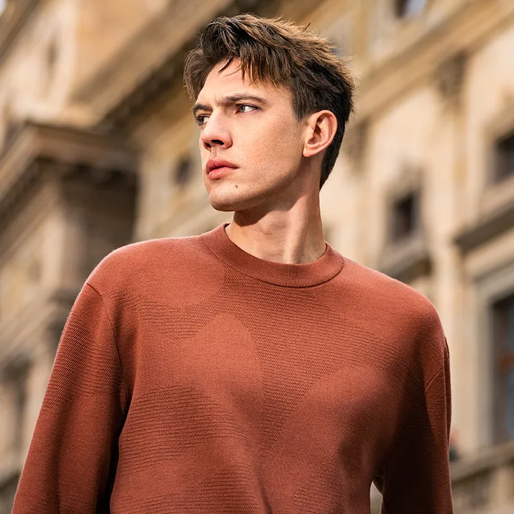 Mr.Bu Sweater Men's Saddle Brown-4