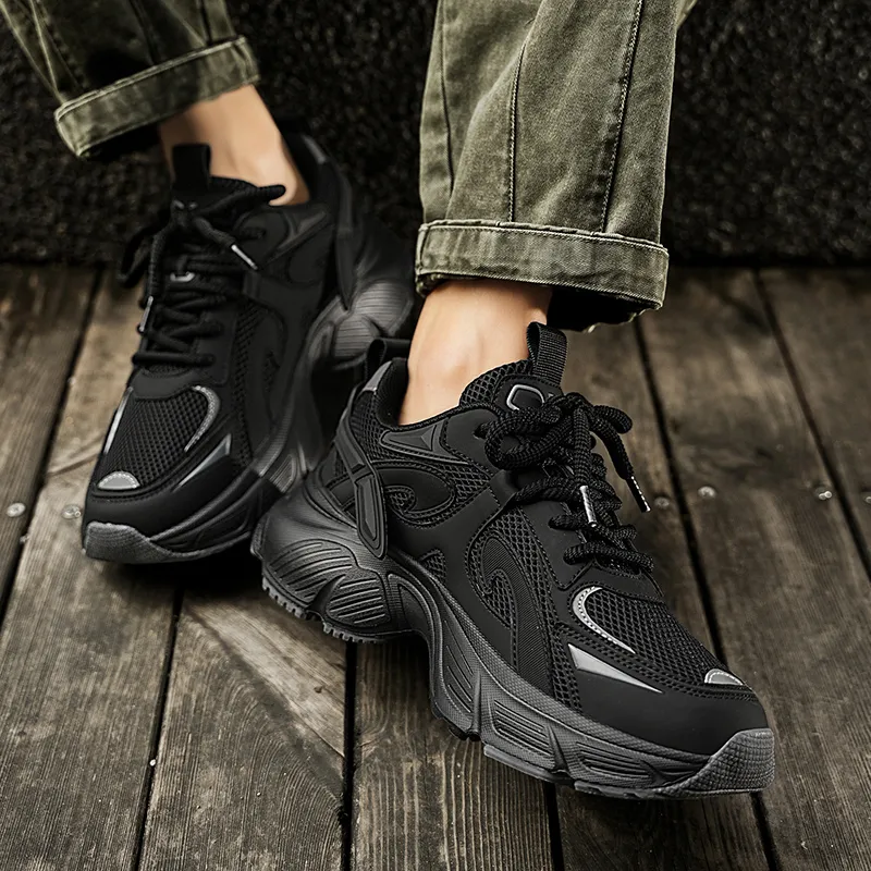 ZOIBBOE Cushioning Abrasion Resistant Lightweight Height Increasing Mat Low Top Chunky Sneakers Men's-4
