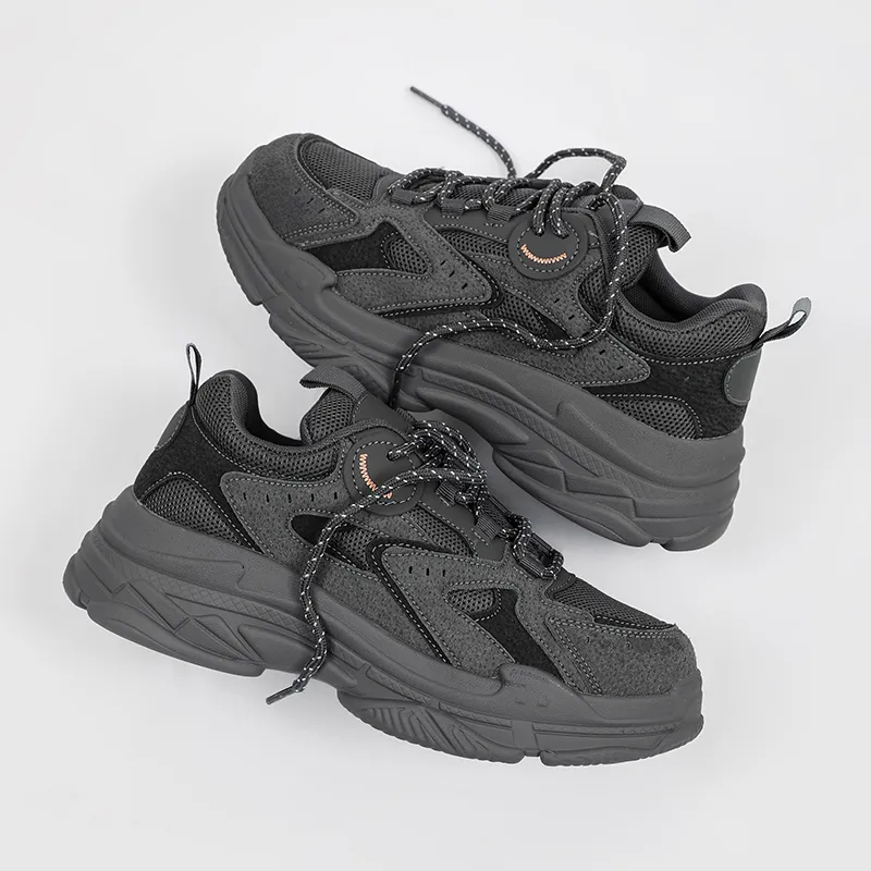 ZOIBBOE Cushioning Anti Slip Wear Resistant Breathable Height Increasing Low Top Chunky Sneakers Unisex-2
