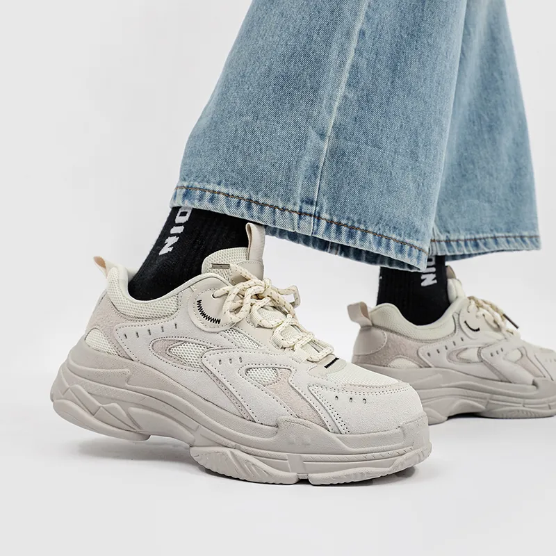ZOIBBOE Cushioning Anti Slip Wear Resistant Breathable Height Increasing Low Top Chunky Sneakers Unisex-11