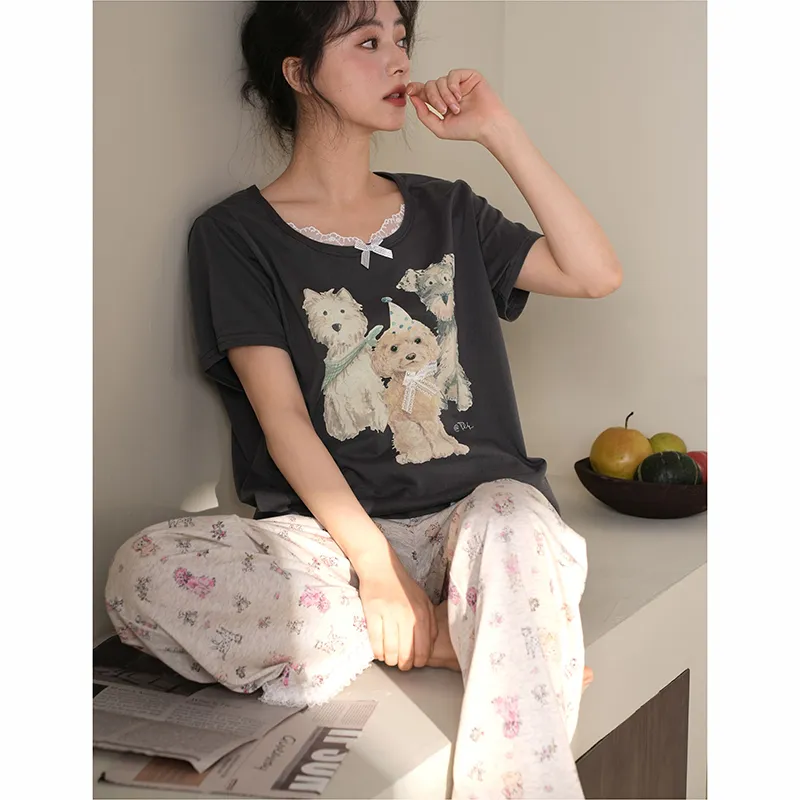 MIOJUER Pajama Set Women's Gift Box Set Dark Gray-2