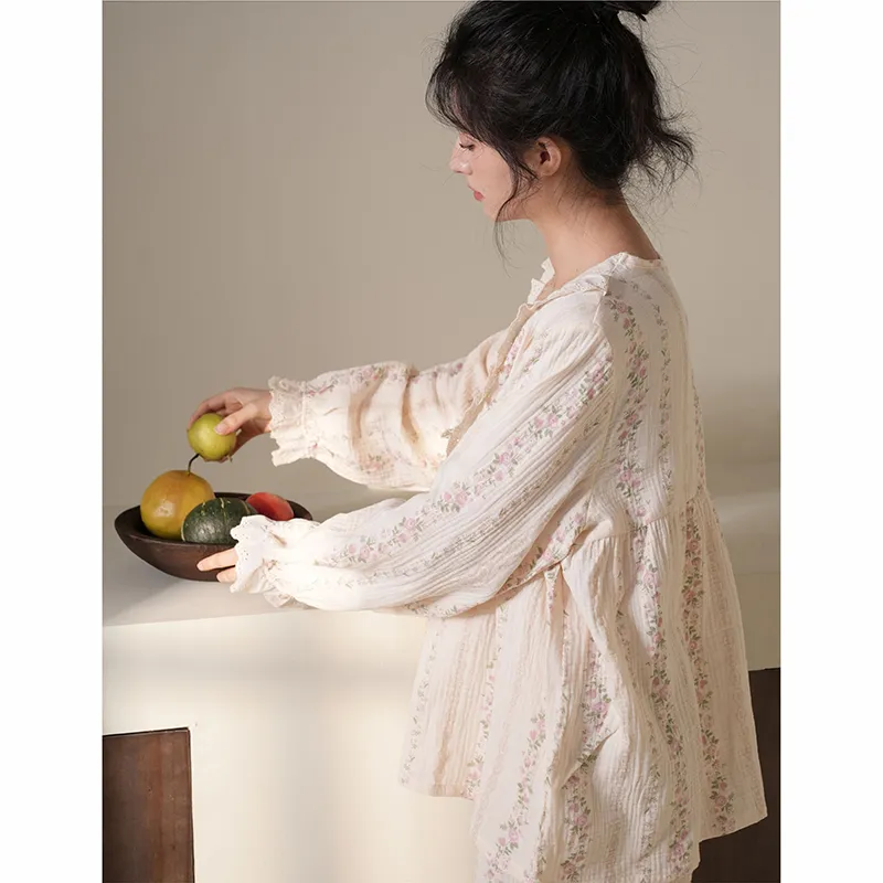MIOJUER Pajama Set Women's Gift Box Set Beige Apricot-1