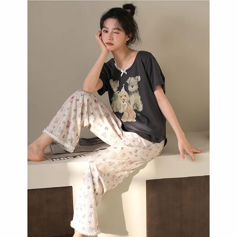 MIOJUER Pajama Set Women's Gift Box Set Dark Gray-1