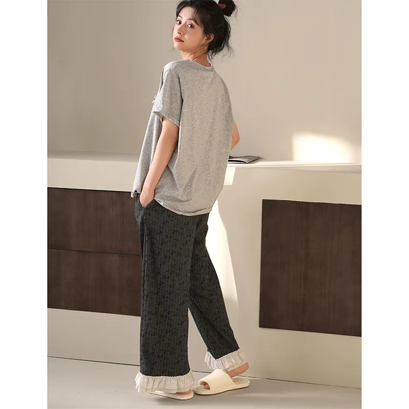MIOJUER Pajama Set Women's Gift Box Set Light Gray-5