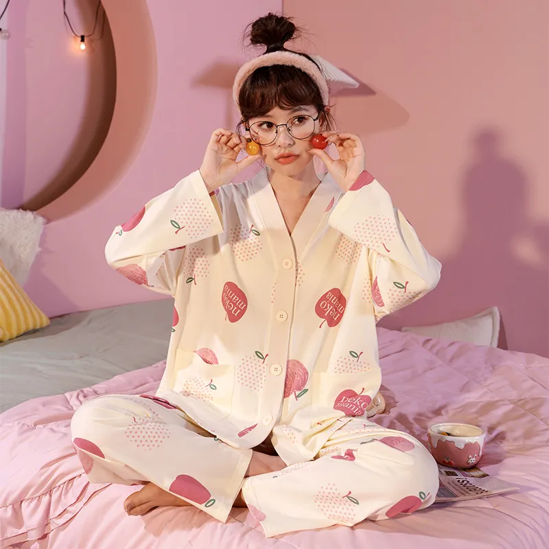 MIOJUER Pajama Set Summer Women's Custard-2