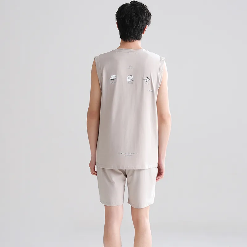 MIOJUER Pajama Set Men's Silver Gray-1