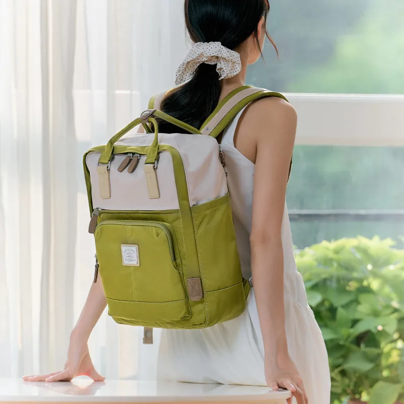 MYD Polyamide Backpack Medium Size Unisex Avocado Kernel-3