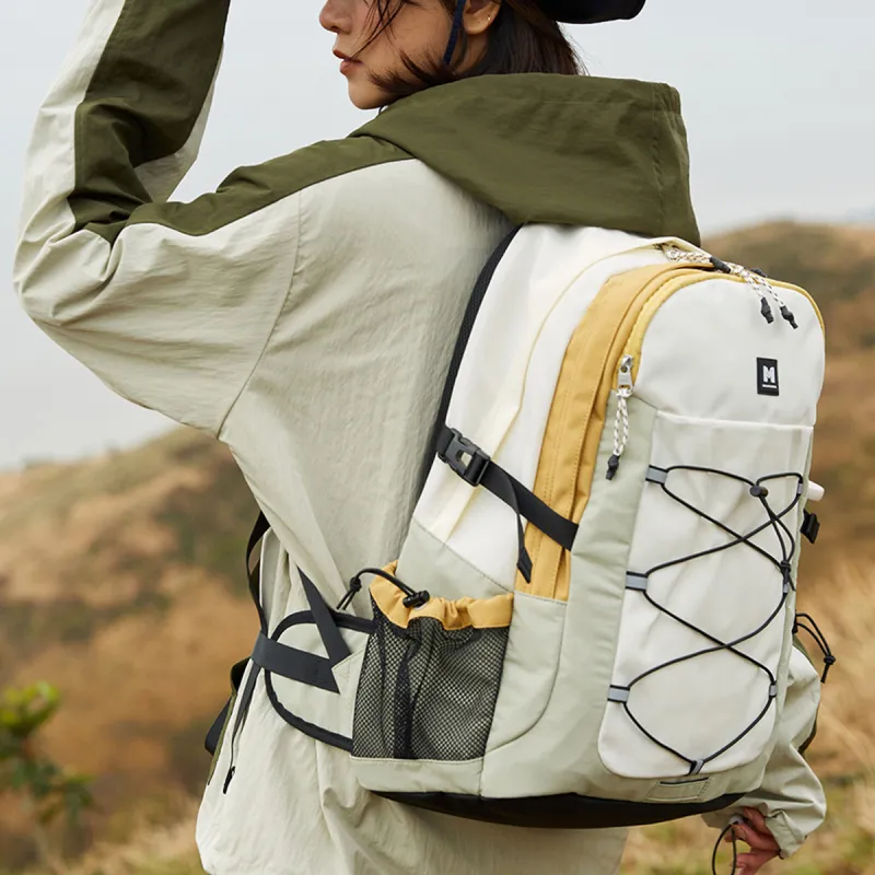 MYD Polyester With Nylon Laptop Bag, Mountaineering Bag, Backpack Regular Unisex White-4