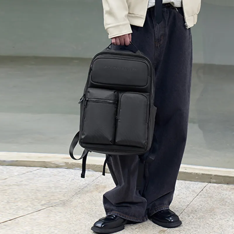 MYD Polyester Backpack Regular Men's Black-2