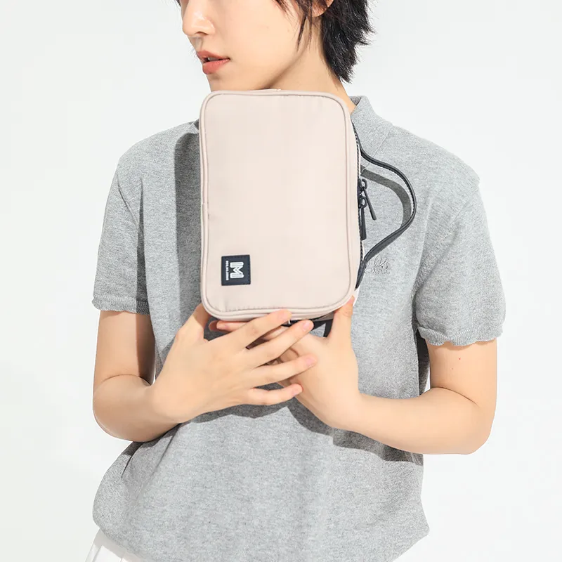 MYD Polyamide Handbag Makeup Bag Trumpets Women's Smoke Gray Khaki-1