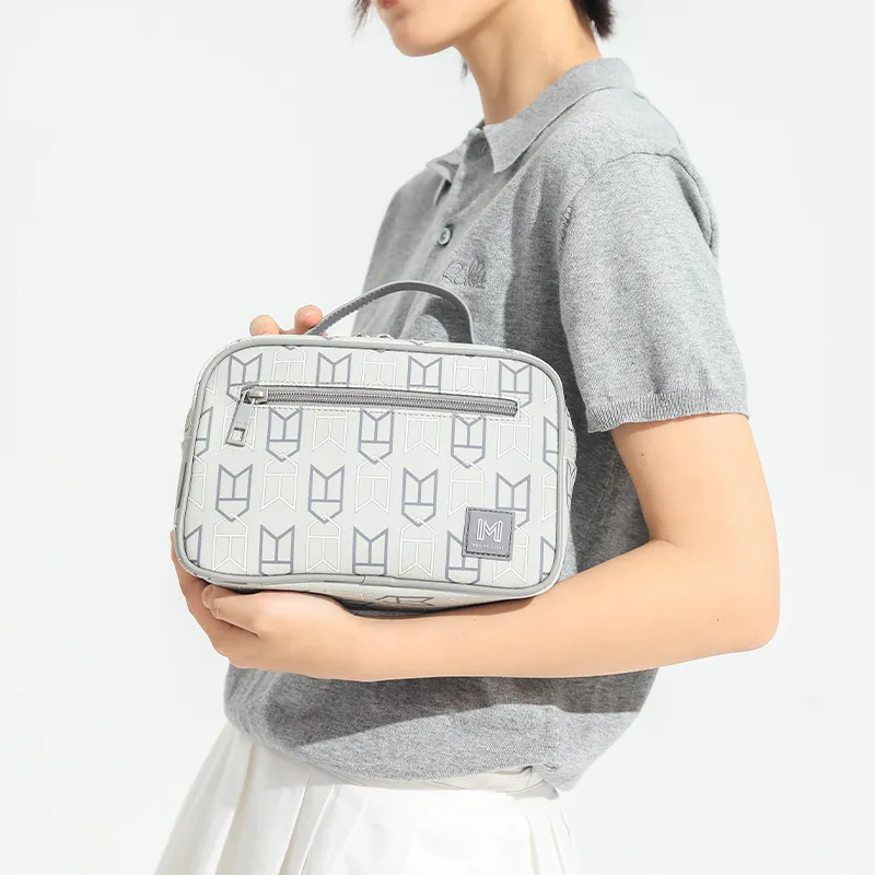 MYD PVC Storage Bags Toiletry Bags Makeup Bags Trumpets Women's Sunflower Seed/Ultimate Gray-3