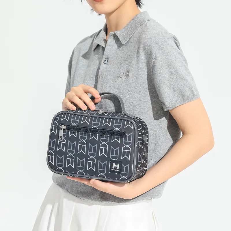 MYD PVC Storage Bags Toiletry Bags Makeup Bags Trumpets Women's Sunflower Seed/Ultimate Gray-6