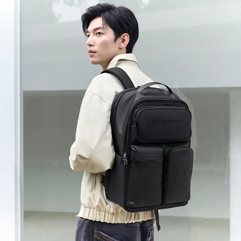 MYD Polyester Backpack Regular Men's Black-3