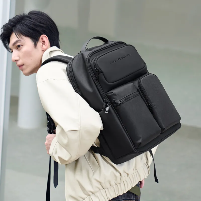 MYD Polyester Backpack Regular Men's Black-4