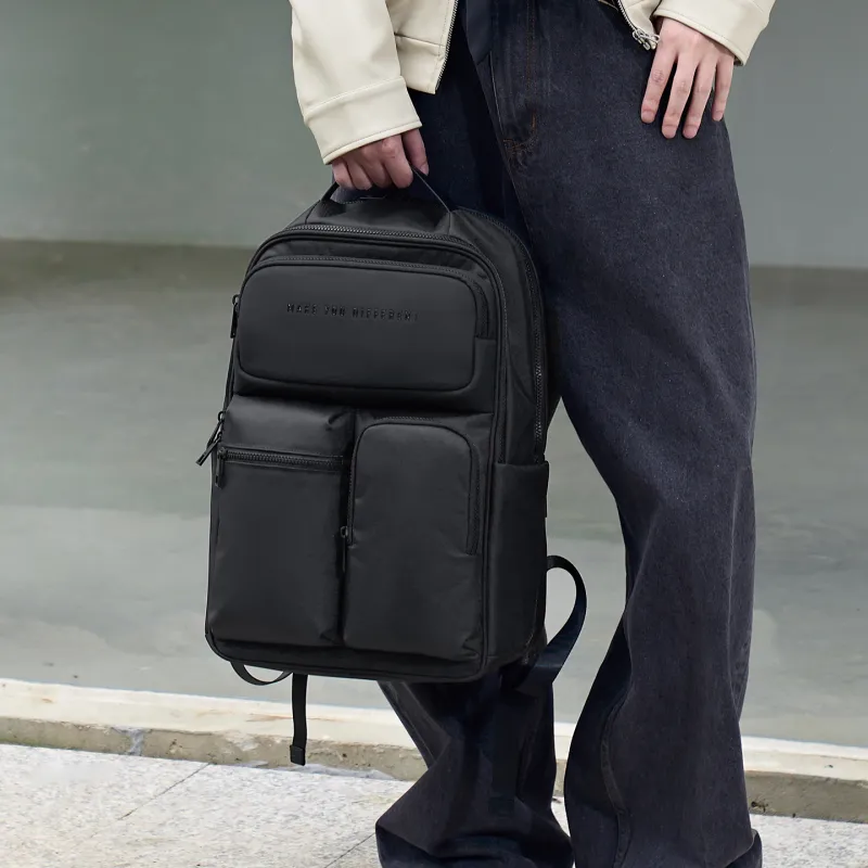 MYD Polyester Backpack Regular Men's Black-7