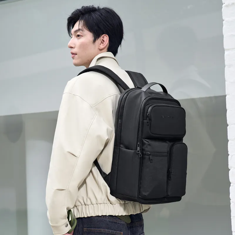 MYD Polyester Backpack Regular Men's Black-6