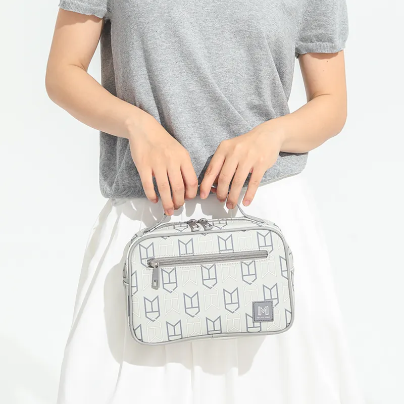 MYD PVC Storage Bags Toiletry Bags Makeup Bags Trumpets Women's Sunflower Seed/Ultimate Gray-2