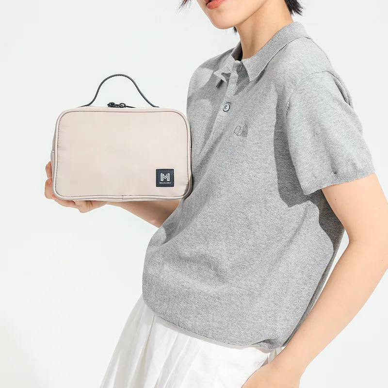 MYD Polyamide Handbag Makeup Bag Trumpets Women's Smoke Gray Khaki-2