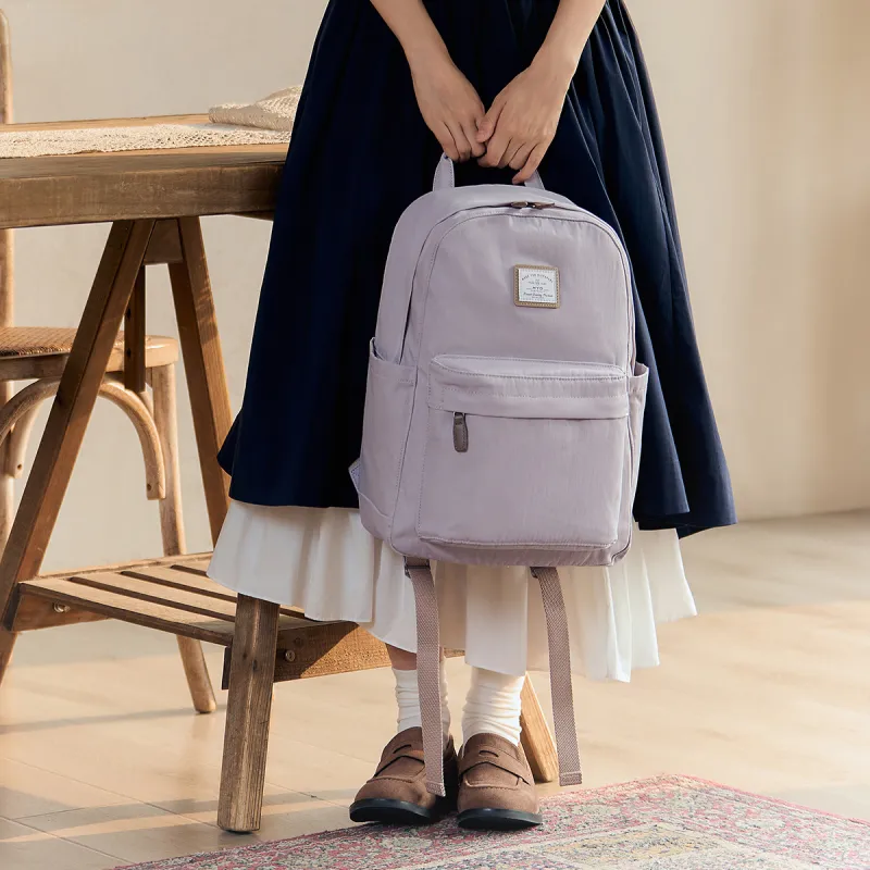 MYD Polyester Laptop Backpack Medium Size Women's Nuts/Vanilla/Lavender-3