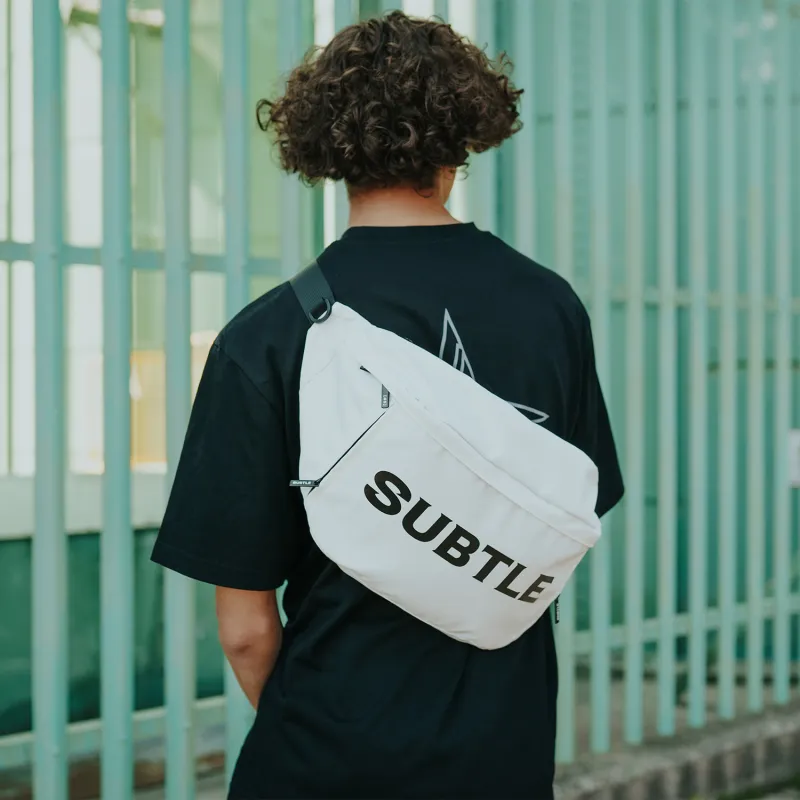 Subtle Polyester Dumpling Shoulder Bag, Crossbody Bag Fanny Pack Tubas Unisex White/Black/Light Blue-2