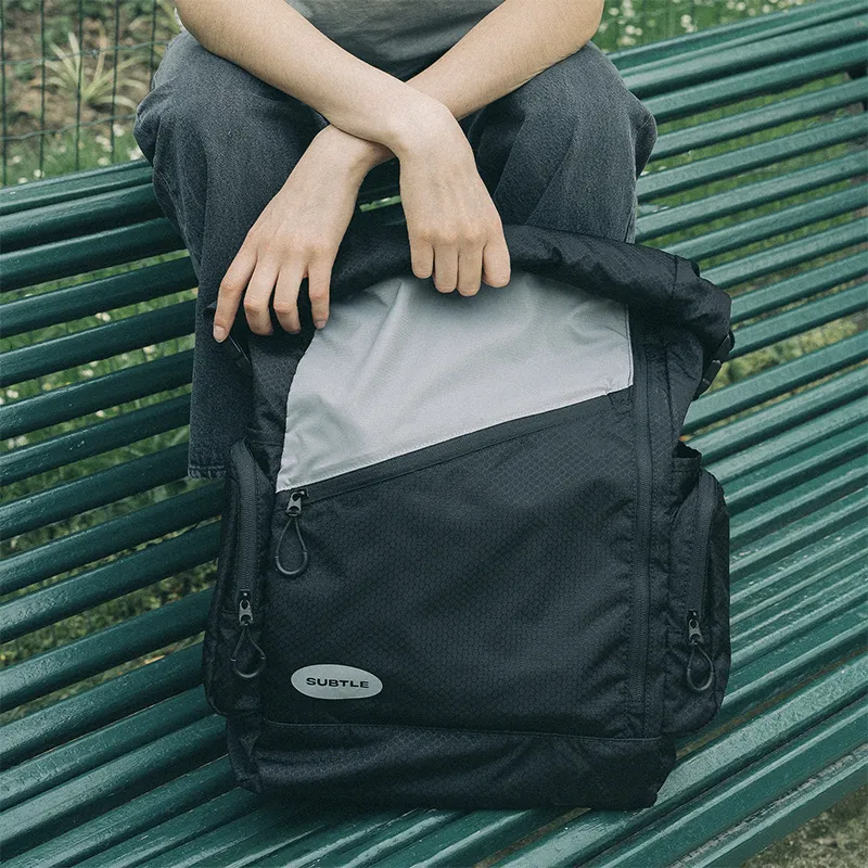 Subtle Fabric Backpack Regular Unisex Black/Gray/Beige Brown/Orange Red/Yellow Green-2