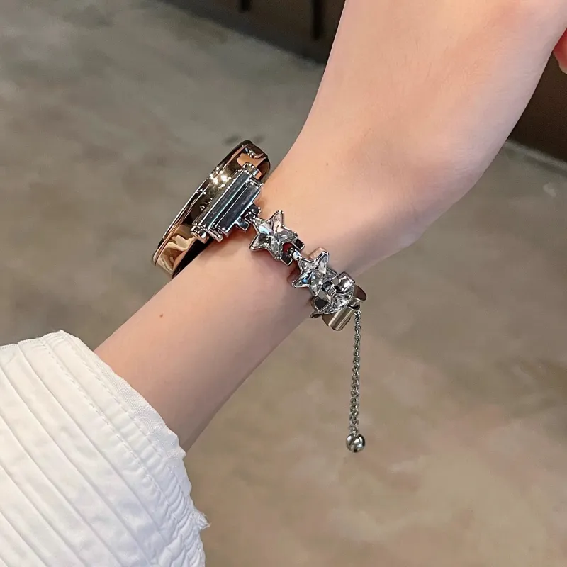 Biaodaige Stars Rhinestone Embellished Watch Band Huawei Compatibility Metal-2