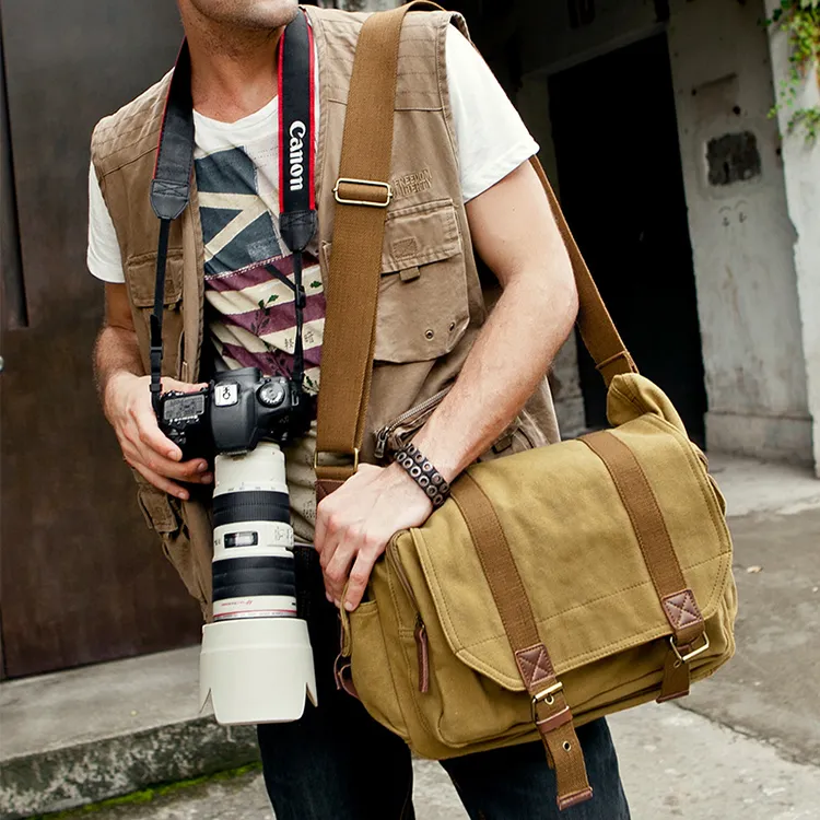 TTaG．baG Polyester Shoulder Bag Crossbody Bag Regular Unisex Army Green/Earth Yellow-8