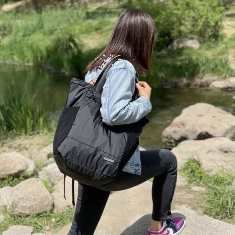 TTaG．baG Nylon Portable One Shoulder Backpack Regular Unisex Black/Blue/Army Green-2
