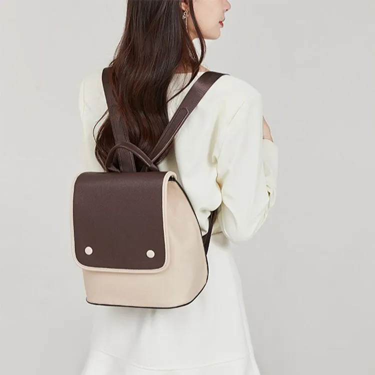 TTaG．baG Cow Leather Backpack Women's Black/Coffee/Brown-8