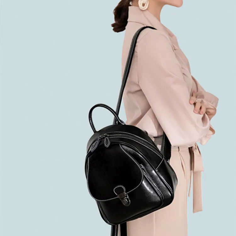 TTaG．baG Waxed Cow Leather Backpack Women's-2