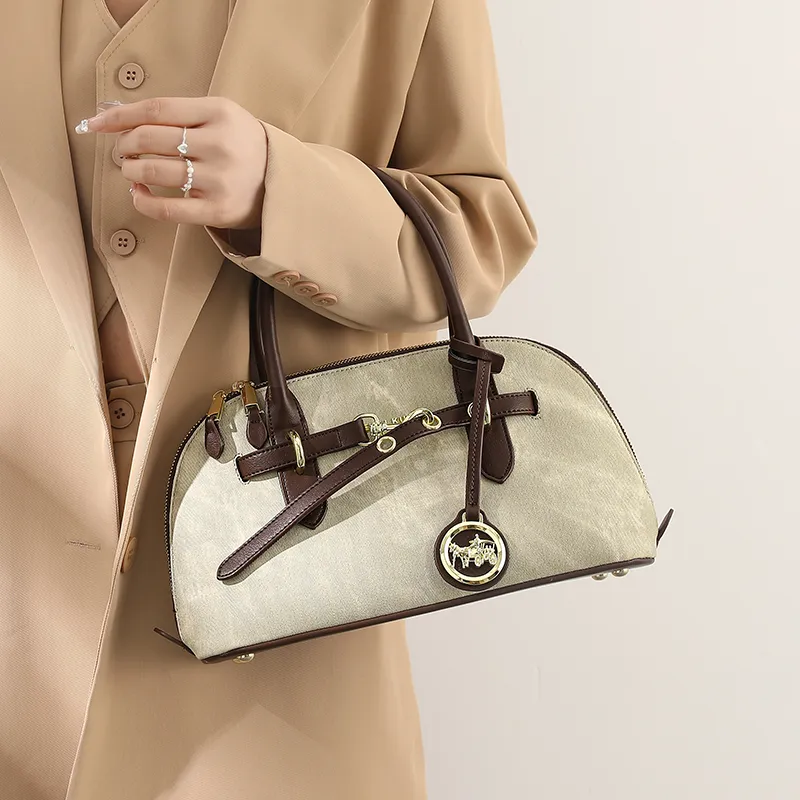 TTaG．baG Microfiber Synthetic Leather Handbag Women's Green-5