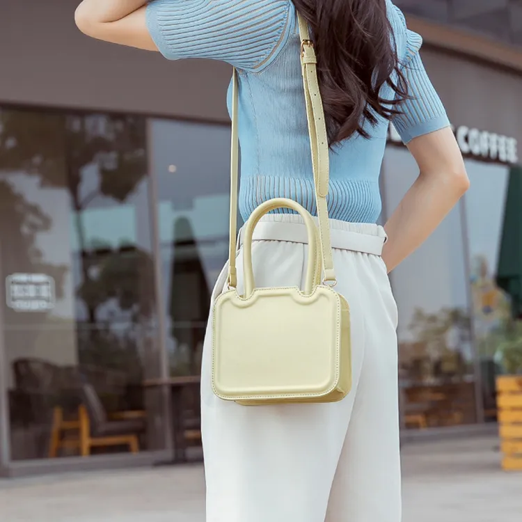 TTaG．baG PU Crossbody One Shoulder Handbag Regular Women's Yellow/Brown/Ecru-6