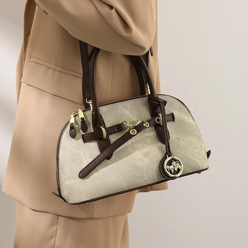 TTaG．baG Microfiber Synthetic Leather Handbag Women's Green-4