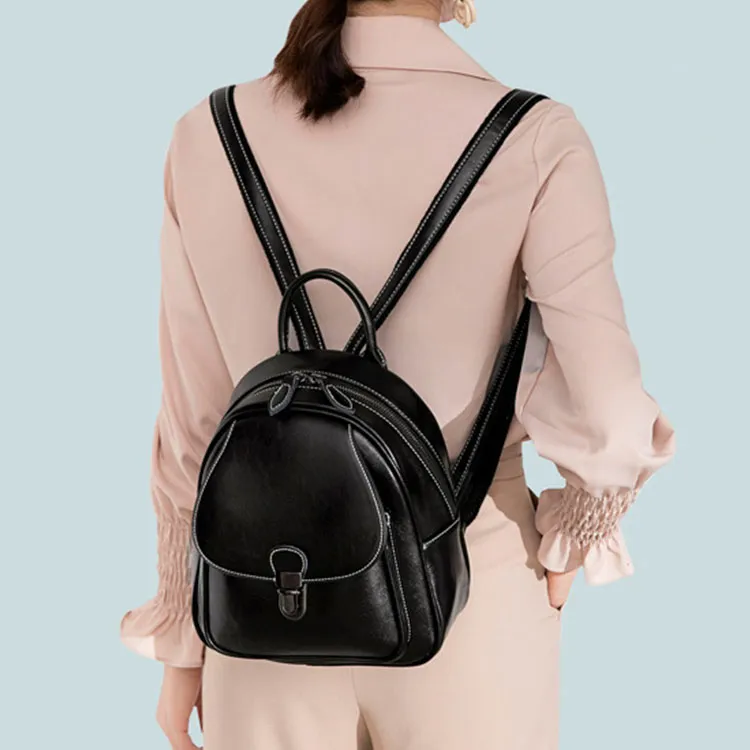 TTaG．baG Waxed Cow Leather Backpack Women's-3