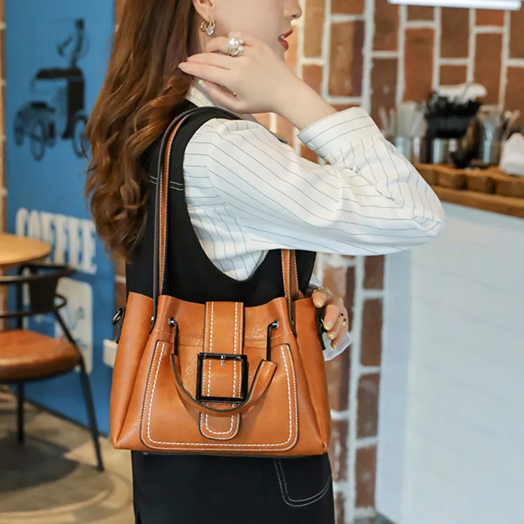TTaG．baG PU Shoulder Bag Regular Women's Black/Red/Green/Brown/Orange-6