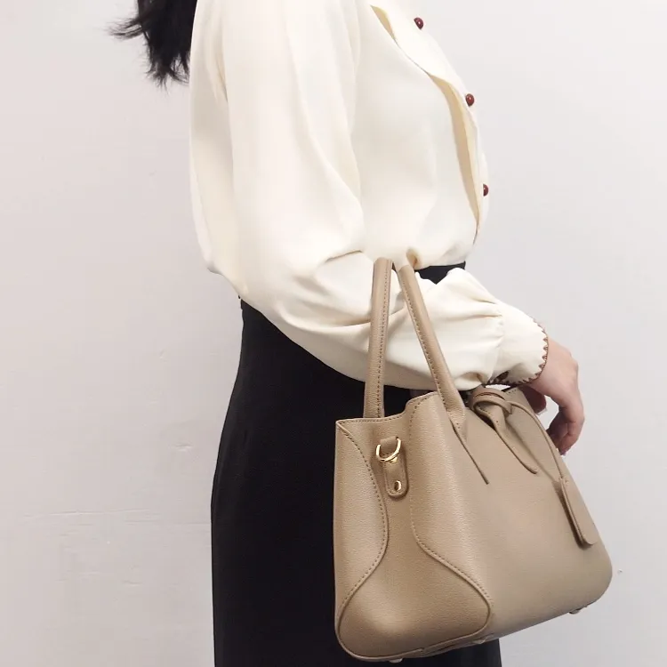 TTaG．baG Cow Leather Shoulder Bag, Crossbody Bag, Handbag Women's Black/Red/Khaki/Gray-5