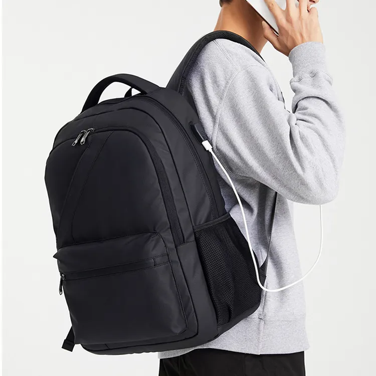 TTaG．baG Waterproof Oxford Backpack Men's Light Gray/Blue/Black-8