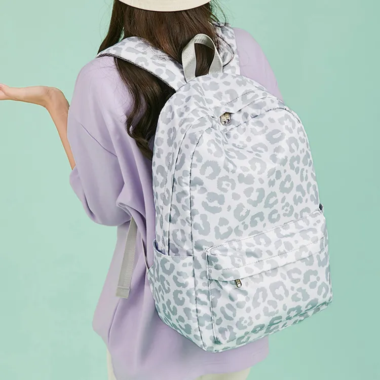 TTaG．baG Polyester Backpack Women's White/Black Gold-4