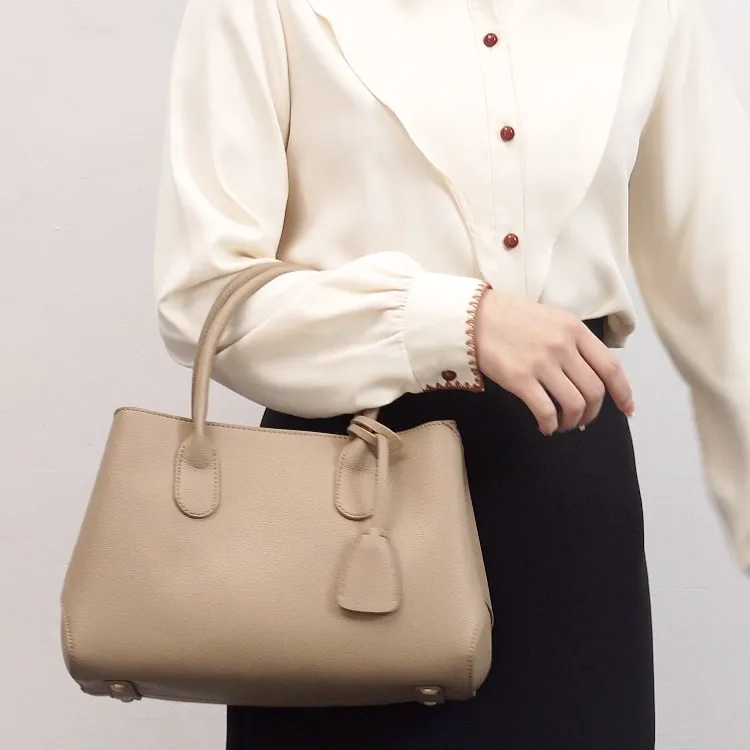 TTaG．baG Cow Leather Shoulder Bag, Crossbody Bag, Handbag Women's Black/Red/Khaki/Gray-6