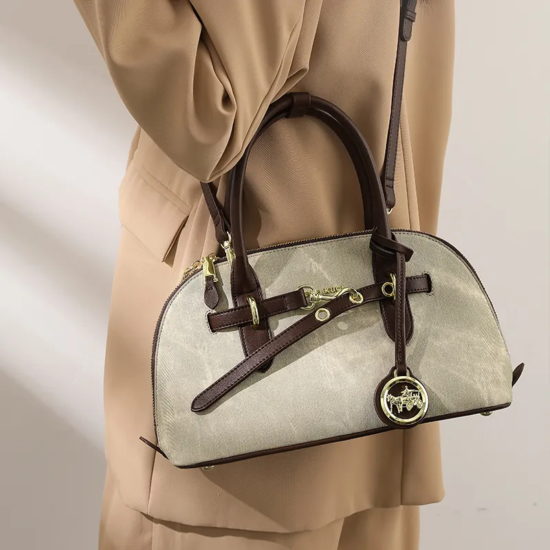 TTaG．baG Microfiber Synthetic Leather Handbag Women's Green-2