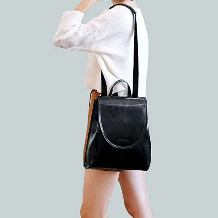 TTaG．baG Waxed Cow Leather Backpack Women's Brown/Black/Coffee/Green-8