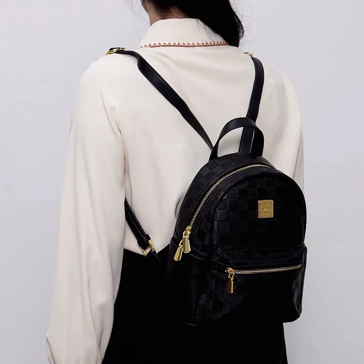 TTaG．baG Microfiber Synthetic Leather Backpack Women's White/Black-2