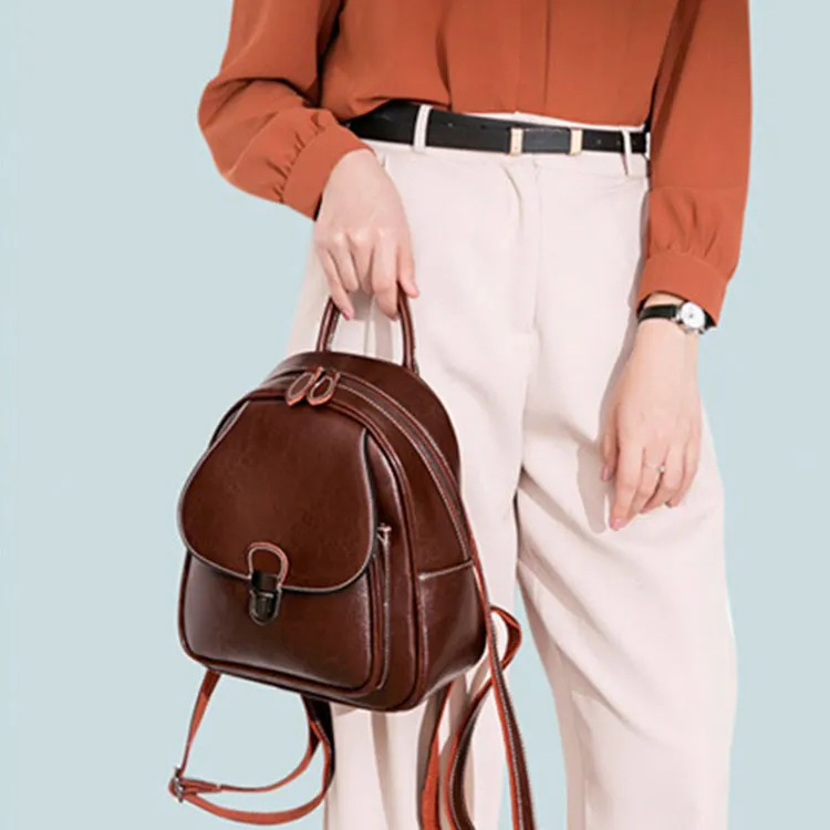 TTaG．baG Waxed Cow Leather Backpack Women's-9