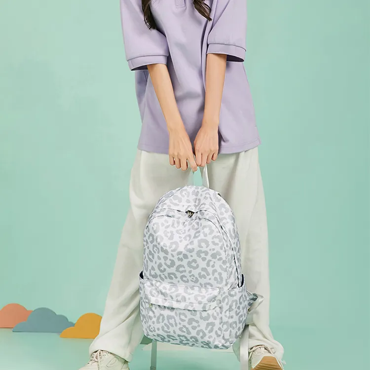 TTaG．baG Polyester Backpack Women's White/Black Gold-5