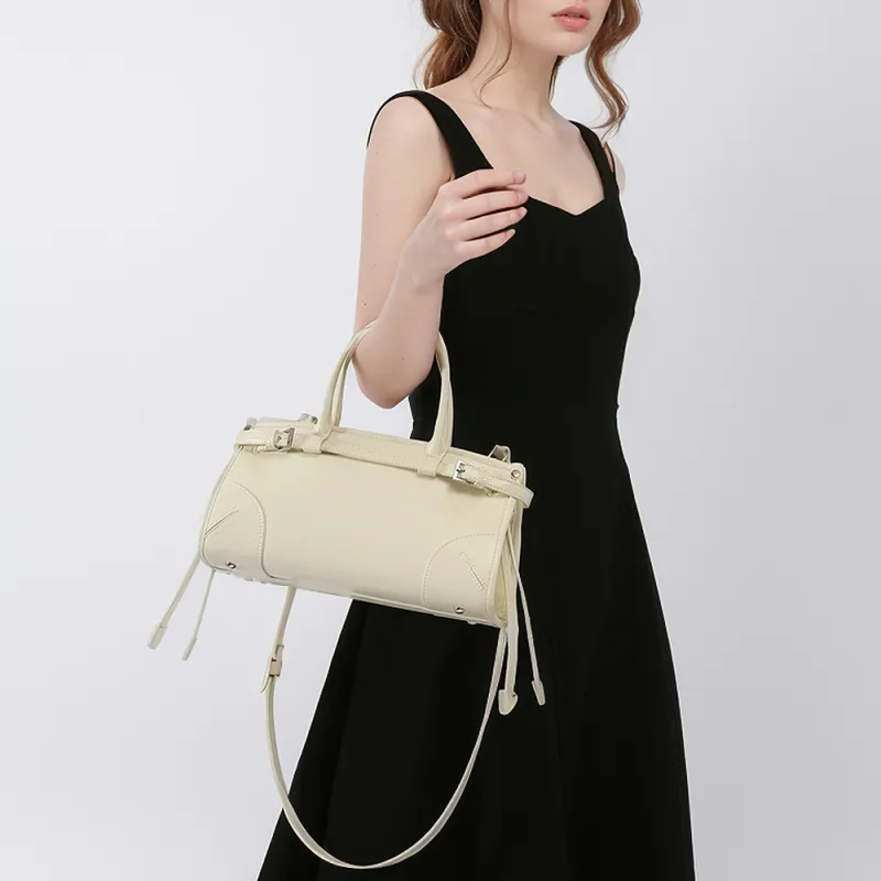 TTaG．baG Microfiber Leather One Shoulder Handbag Women's Pink/Milk Tea/Silver/Black/Ecru-1